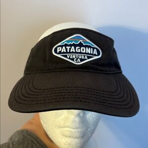 Patagonia Black Fitz Roy Crest Visor With Large Patch Ventura, CA OS